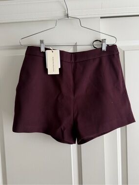 Commense High-Waist Tailored Shorts in Plum